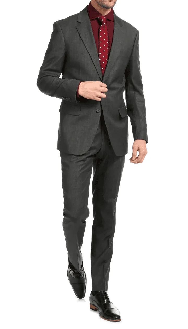 Mason Charcoal Men'S Premium 2 Piece Wool Slim Fit Suit sold by Alberto Nardoni product image thumbnail 2