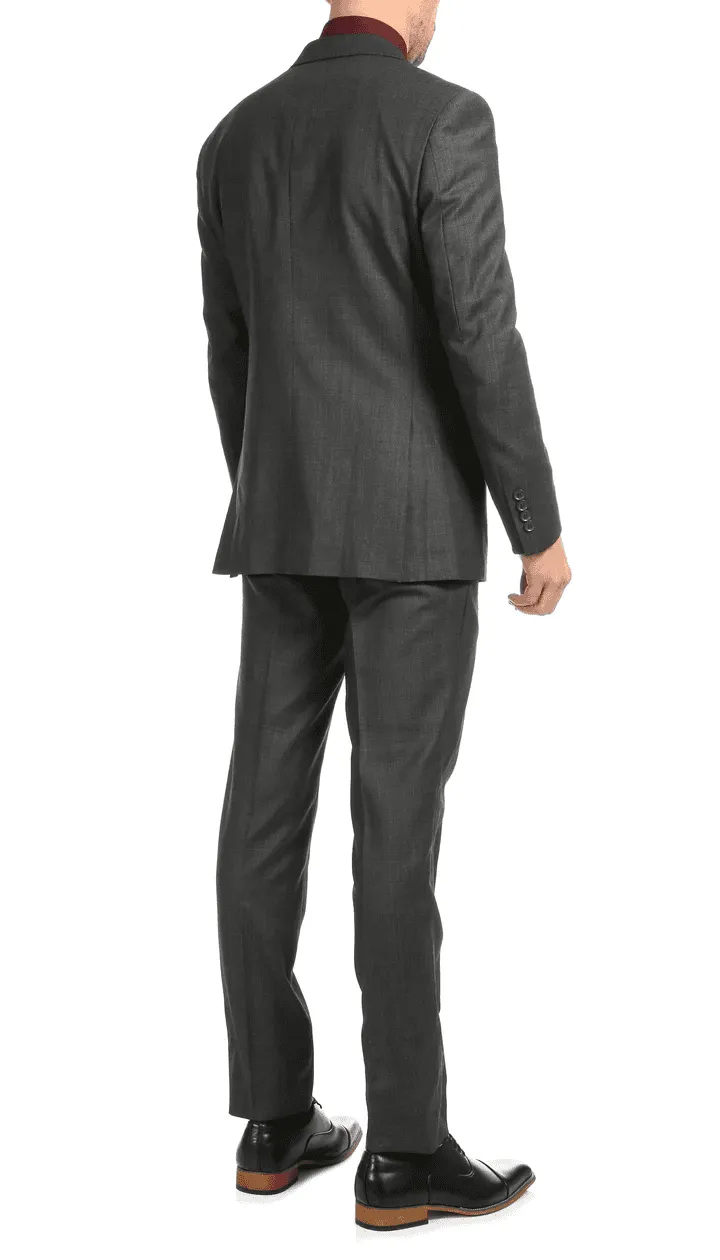 Mason Charcoal Men'S Premium 2 Piece Wool Slim Fit Suit sold by Alberto Nardoni product image thumbnail 5