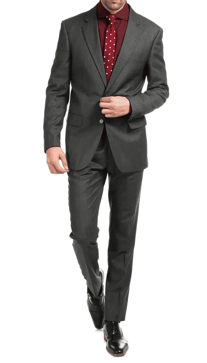Mason Charcoal Men'S Premium 2 Piece Wool Slim Fit Suit sold by Alberto Nardoni product image thumbnail 4