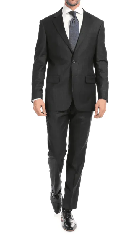 Yves Grey Plaid Check Men'S Premium 2PC Premium Wool Slim Fit Suit sold by Alberto Nardoni