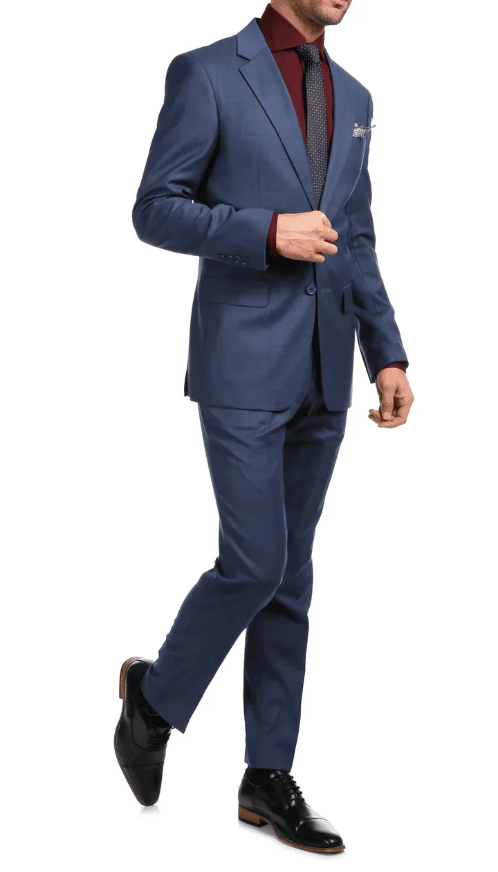 Mason Slate Men'S Premium 2 Piece Wool Slim Fit Suit sold by Alberto Nardoni product image thumbnail 4