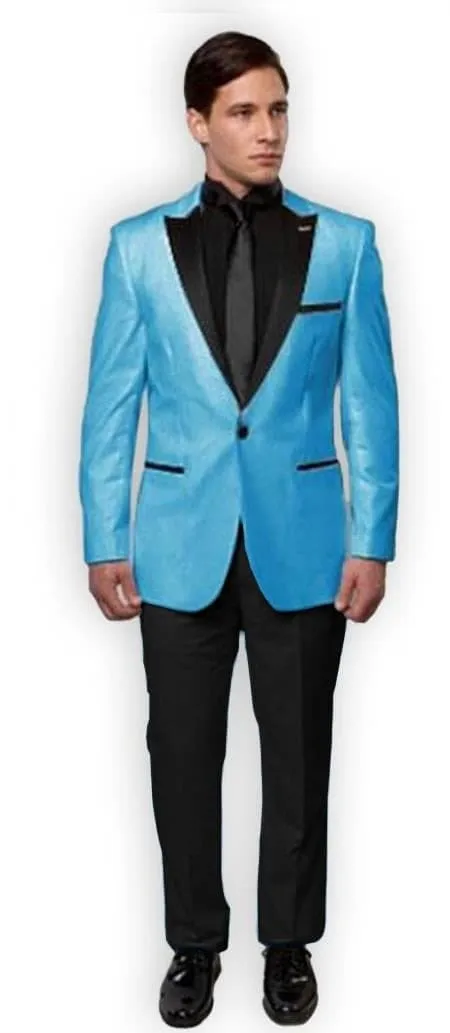 Mens Turquoise Blazer - Turquoise Suit Jacket sold by Alberto Nardoni