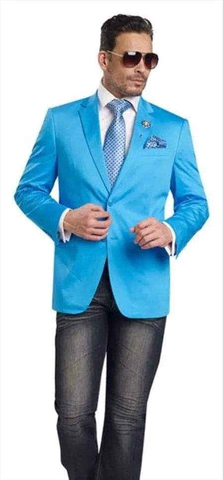 Mens Turquoise Blazer - Turquoise Suit Jacket sold by Alberto Nardoni