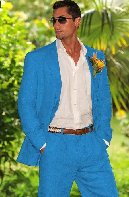 Mens Turquoise Blazer - Turquoise Suit Jacket sold by Alberto Nardoni