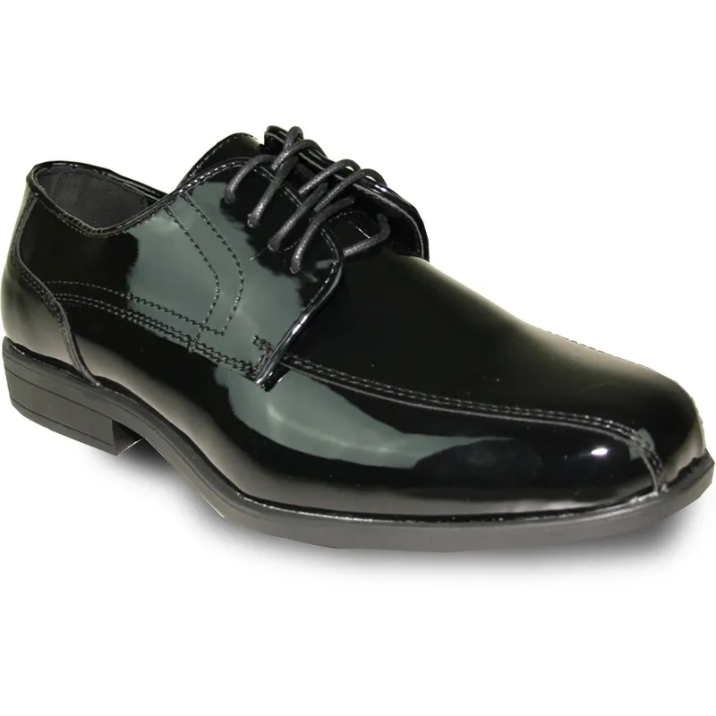 Durable Rubber Outsole - Mens Black Shiny Dress Shoe sold by Alberto Nardoni