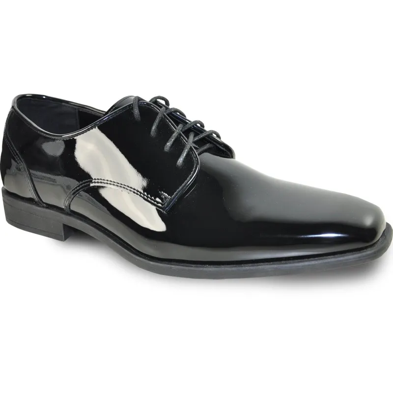 Mens Black Shiny Dress Shoe - Lace-up Style  Secure and Adjustable sold by Alberto Nardoni