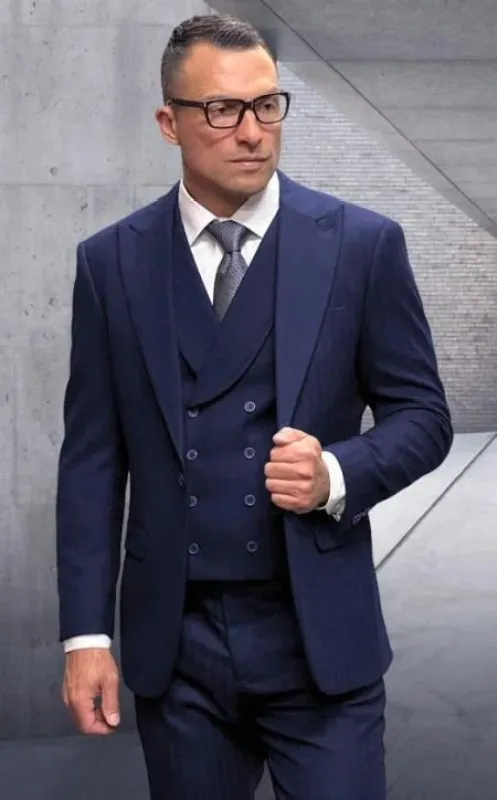 Statement Suit - Tone On Tone Pinstripe Suit - Shadow Stripe Suit - Wool Suit sold by Alberto Nardoni