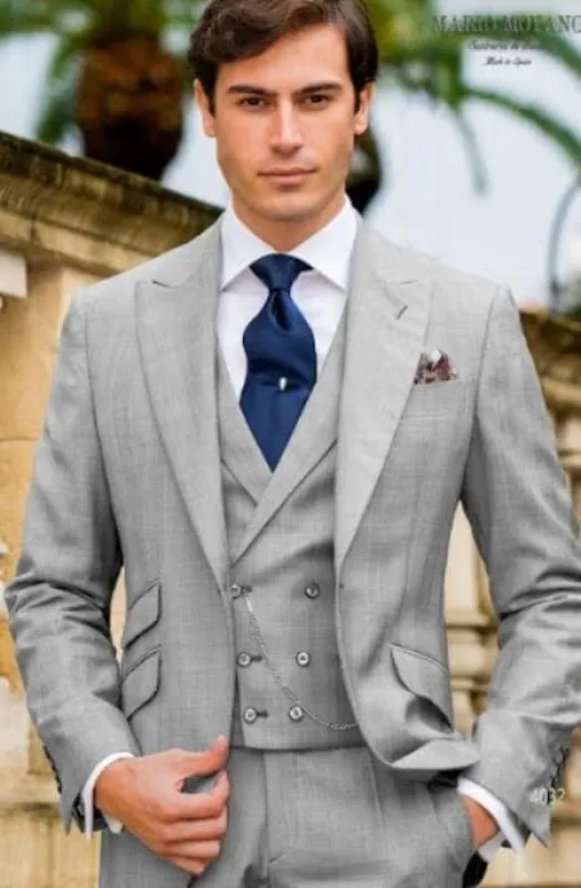 Mens Wide Lapel Suits - Silver sold by Alberto Nardoni