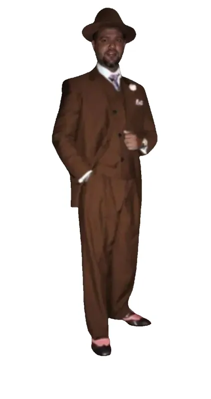 Wide Leg Pleated Pants Pants - 100% Wool Suit - Double Breasted Vest Peak Lapel - Classic Fit Suit - Vested Suit - Brown sold by Alberto Nardoni