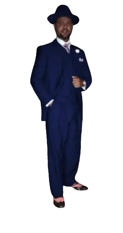 Wide Leg Pleated Pants Pants - 100% Wool Suit - Double Breasted Vest Peak Lapel - Classic Fit Suit - Vested Suit - Navy sold by Alberto Nardoni