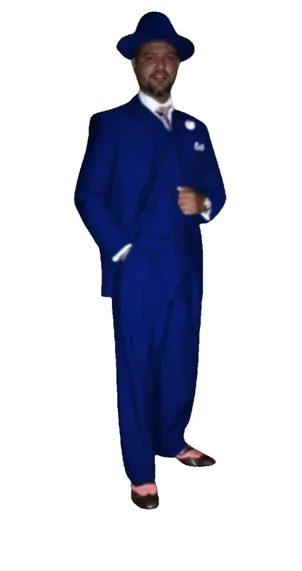 Wide Leg Pleated Pants Pants - 100% Wool Suit - Double Breasted Vest Peak Lapel - Classic Fit Suit - Vested Suit - Royal sold by Alberto Nardoni