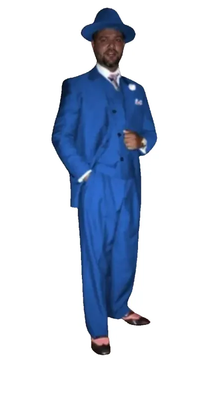 Wide Leg Pleated Pants Pants - 100% Wool Suit - Double Breasted Vest Peak Lapel - Classic Fit Suit - Vested Suit - Sapphire sold by Alberto Nardoni