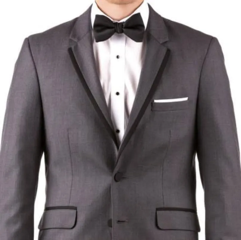 Suit And Shirt Combinations Groomsmen Wedding Grey And Black Tuxedo sold by Alberto Nardoni