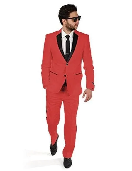 valentine blazer - valentines day Tuxedo - Red Tuxedo sold by Alberto Nardoni