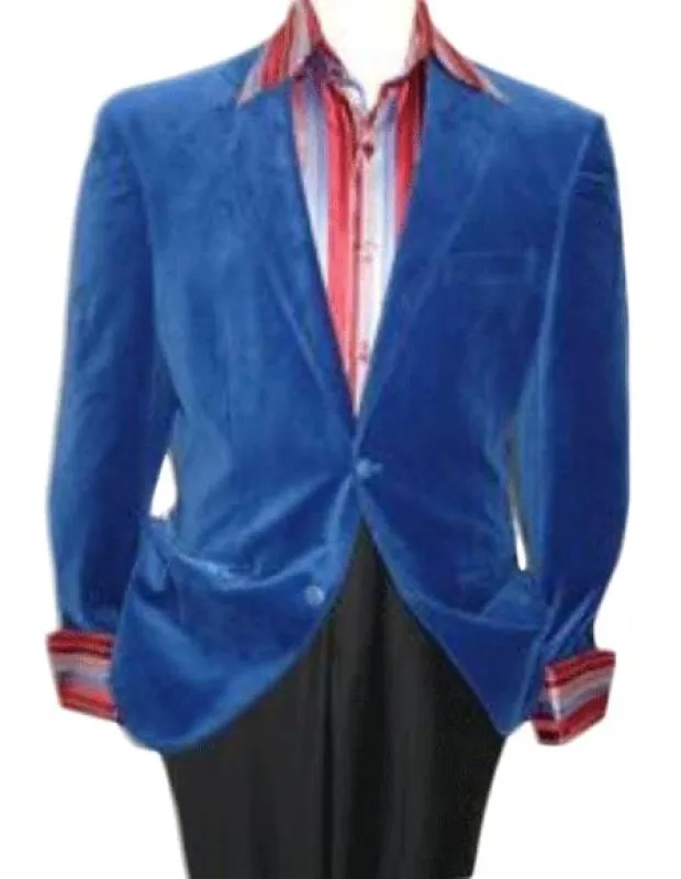 Wholesale Mens Jackets - Wholesale Blazer -  Royal Blue Velvet Blazer sold by Alberto Nardoni