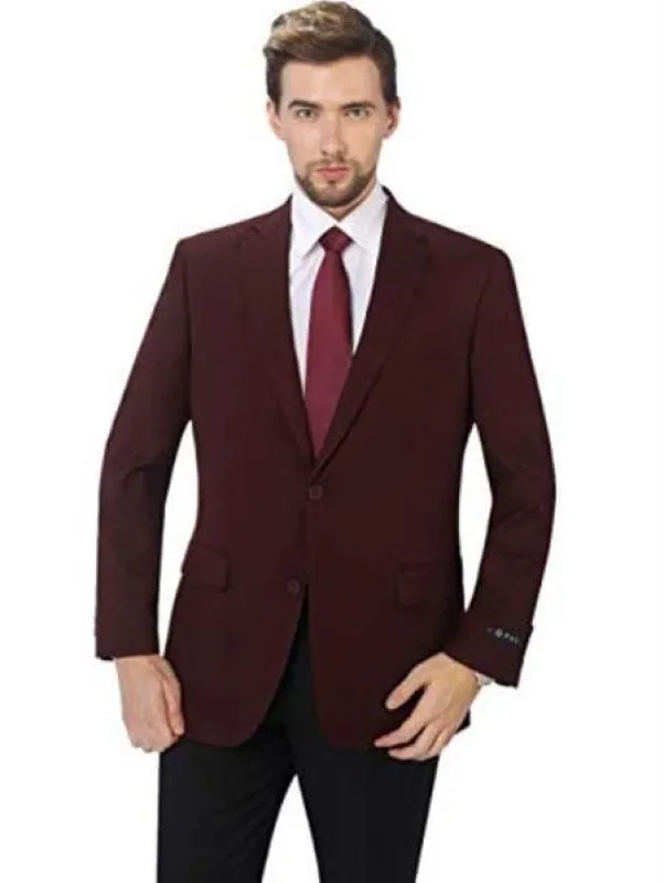 Wholesale Mens Jackets - Wholesale Blazer -Burgundy Two Button Blazer sold by Alberto Nardoni