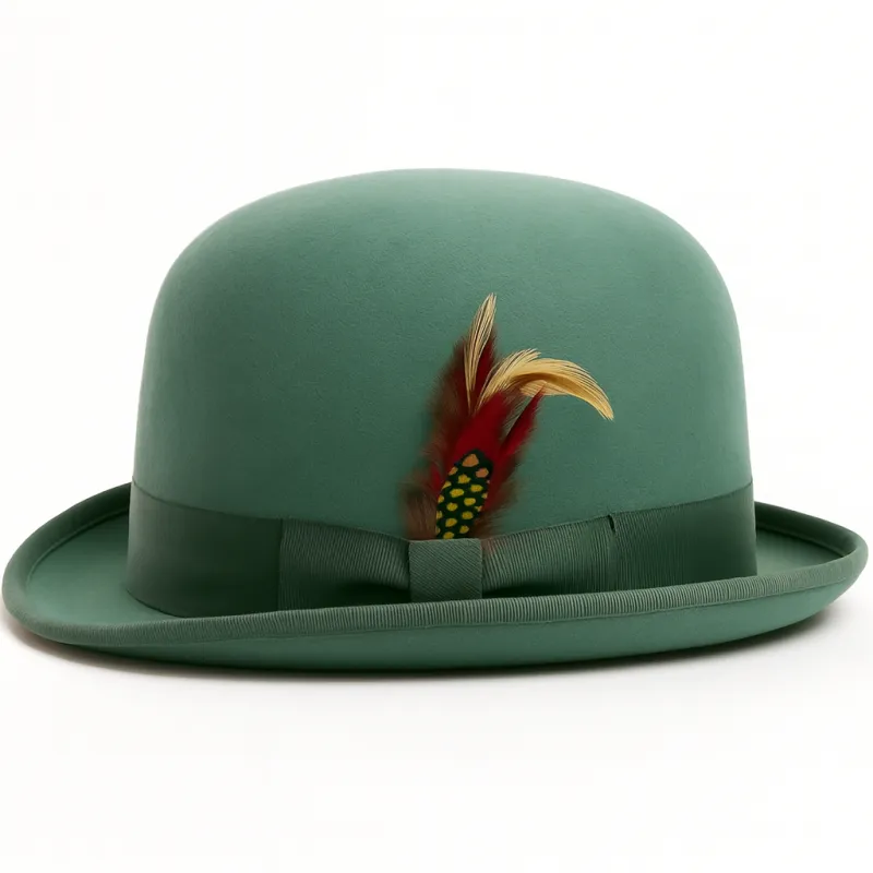 Mens Derby Hat in Emerald Green sold by Alberto Nardoni