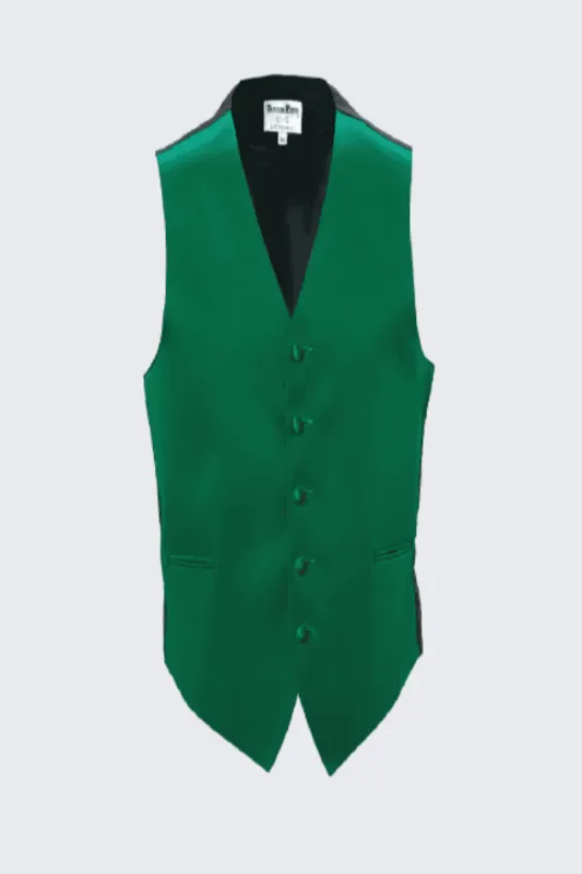 Emerald Green Tuxedo Vest Mens Satin sold by Alberto Nardoni