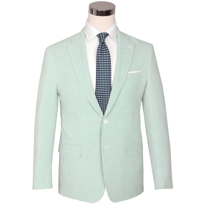 Seersucker Blazer - "Mint" Seersucker Sport Coat sold by Alberto Nardoni