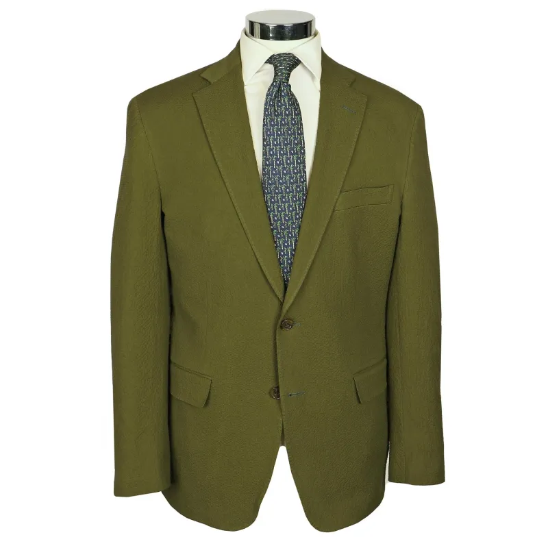Seersucker Blazer - "Olive" Seersucker Sport Coat sold by Alberto Nardoni