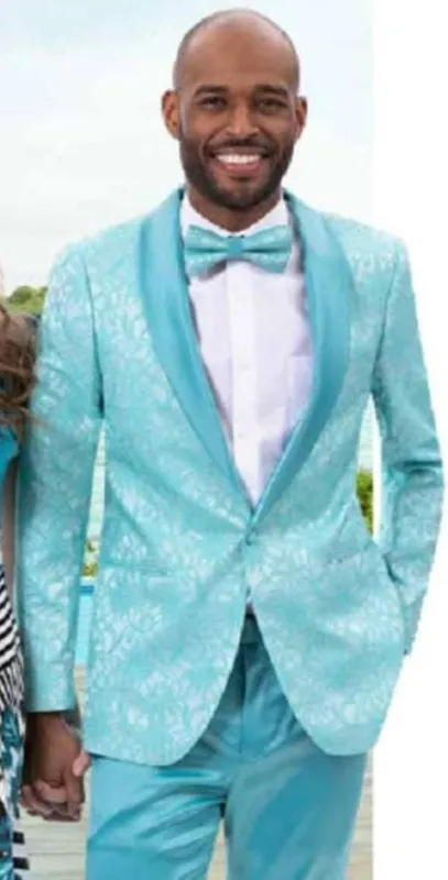 Mens Turquoise Blazer - Turquoise Suit Jacket sold by Alberto Nardoni
