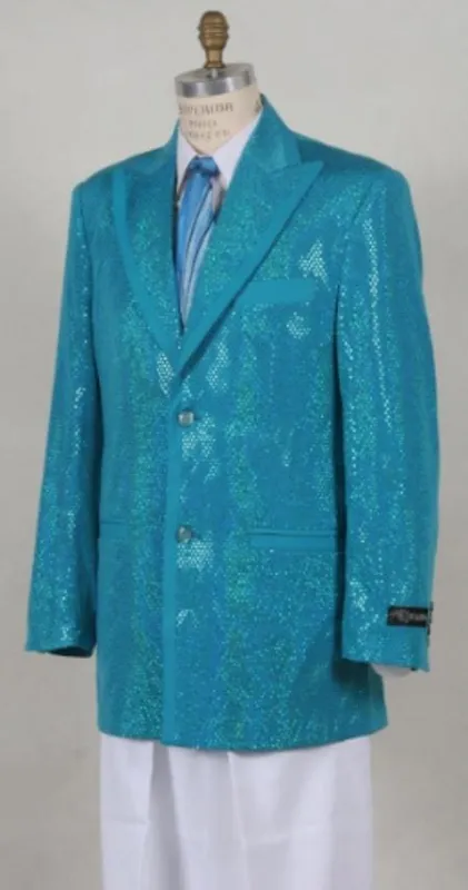 Mens Turquoise Blazer - Turquoise Suit Jacket sold by Alberto Nardoni