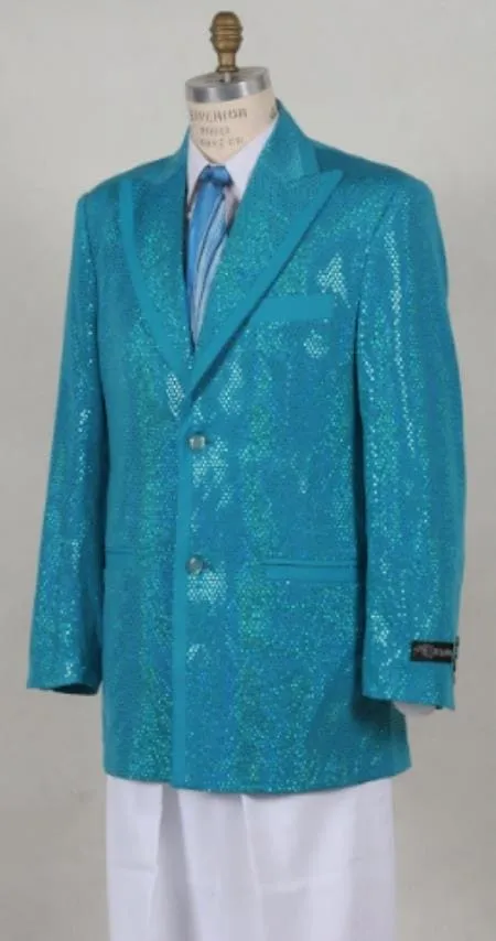 Mens Turquoise Blazer - Turquoise Suit Jacket sold by Alberto Nardoni