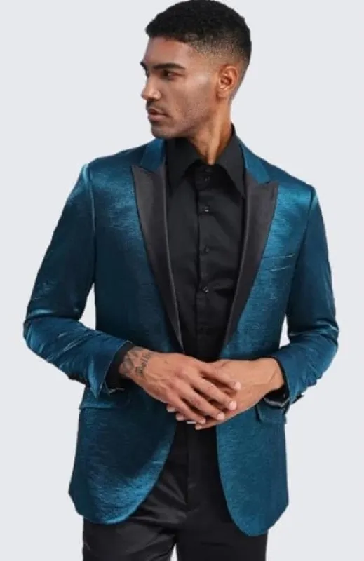 Mens Turquoise Blazer - Turquoise Suit Jacket made by Alberto Nardoni