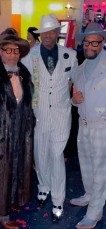 White And Black Pinstripe Vested Suit + Matching White Hat + Shirt And Tie - Gangster Suit sold by Alberto Nardoni