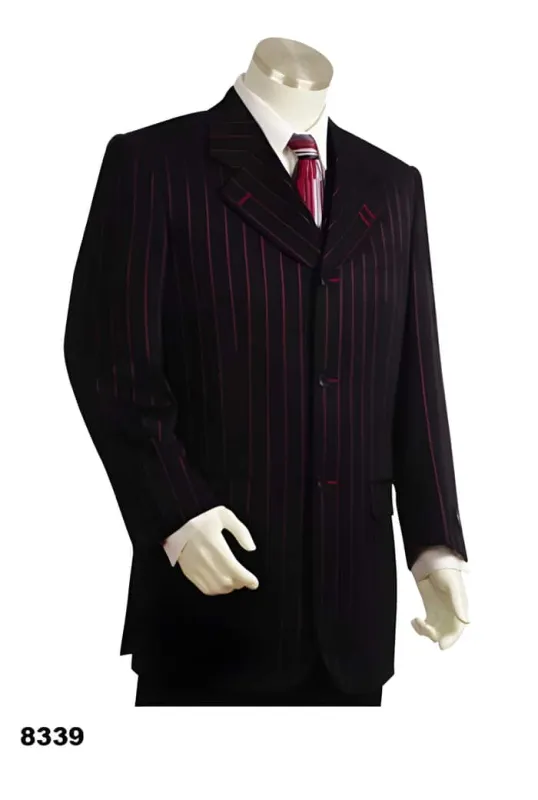 Black With Red Pinstripe Suit On Sale sold by Alberto Nardoni