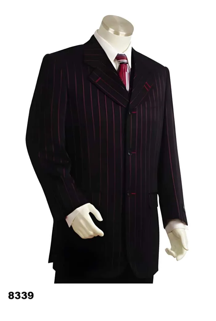 Black With Red Pinstripe Suit On Sale sold by Alberto Nardoni