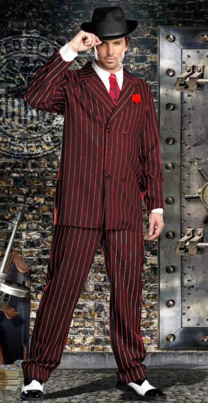 Black With Red Pinstripe Suit sold by Alberto Nardoni