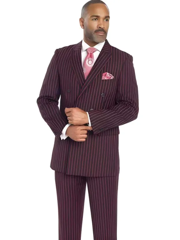 Black With Red Pinstripe Suit sold by Alberto Nardoni