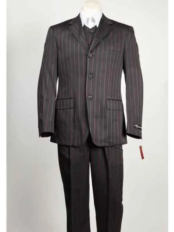 Black With Red Pinstripe Suit sold by Alberto Nardoni