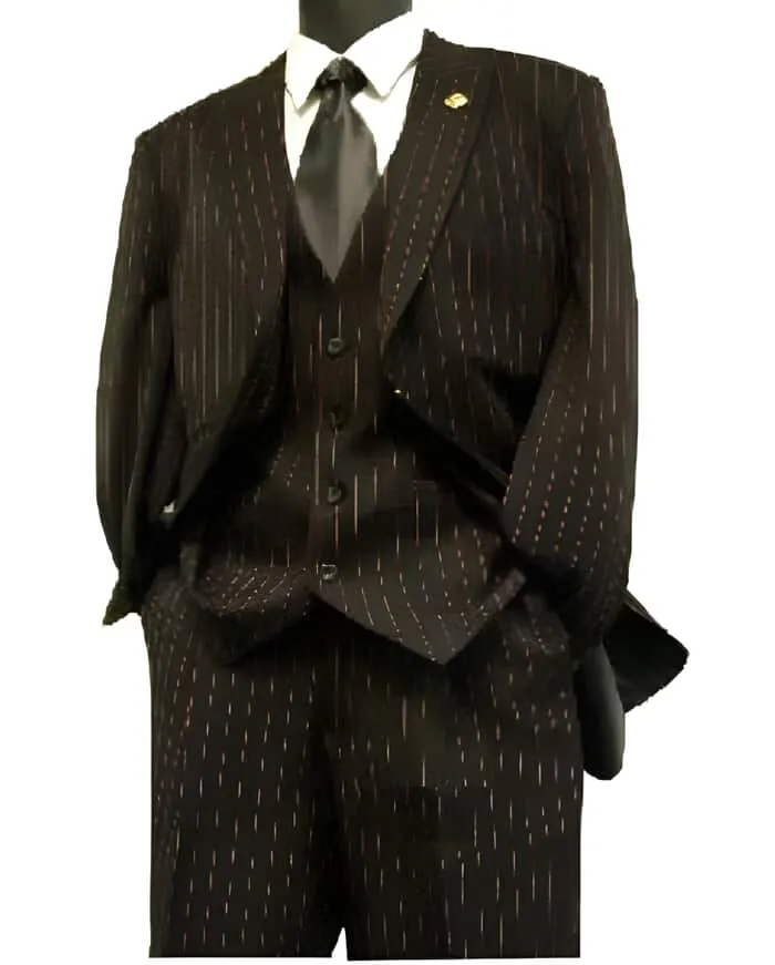 Black With Red Pinstripe Suit sold by Alberto Nardoni