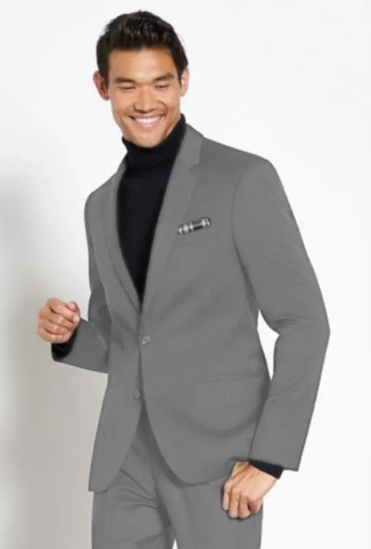 Suit And Turtleneck Combo - Turtleneck Prom Outfits - Prom Turtleneck Gray Suit sold by Alberto Nardoni