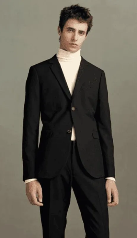Suit And Turtleneck Combo - Turtleneck Prom Outfits - Prom Turtleneck  Black Suit sold by Alberto Nardoni