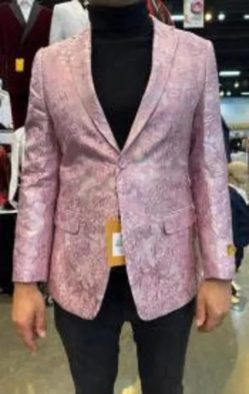 Pink Prom Tuxedo - Wedding Rose Gold Dinner Jacket - Paisley Floral sold by Alberto Nardoni
