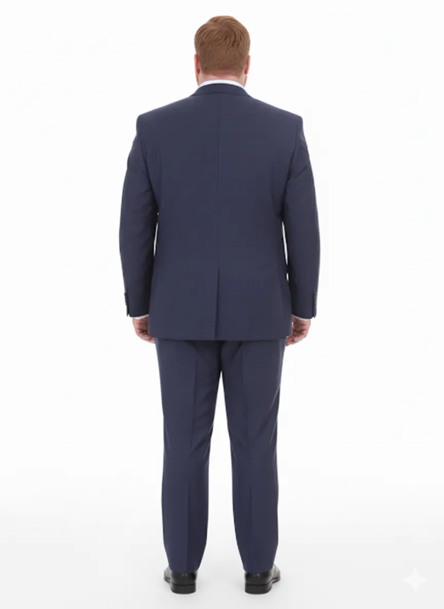 Mix And Match Suits Men's 2 Button Portly Fit Blue Plaid Pattern With Overcheck Suit Executive Fit Suit - Mens Portly Suit sold by Alberto Nardoni product image thumbnail 3