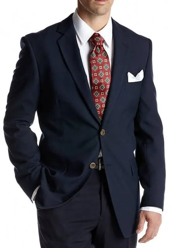Portly Navy Blazer Executive Fit Suit - Mens Portly Suit sold by Alberto Nardoni