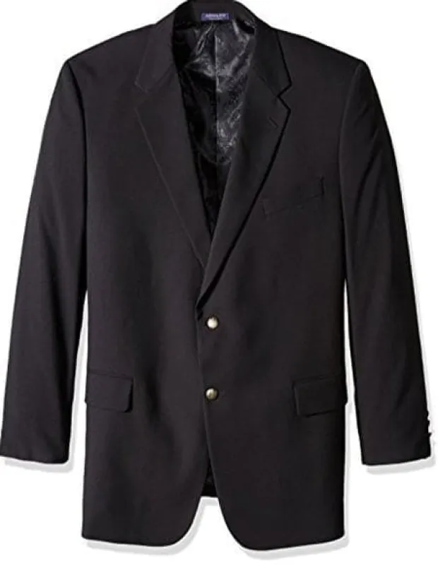 Men's Classic Portly Blazer Solid Black Executive Fit Suit - Mens Portly Suit sold by Alberto Nardoni