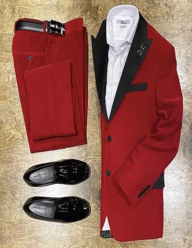 valentine blazer - valentines day Tuxedo - Red Tuxedo sold by Alberto Nardoni