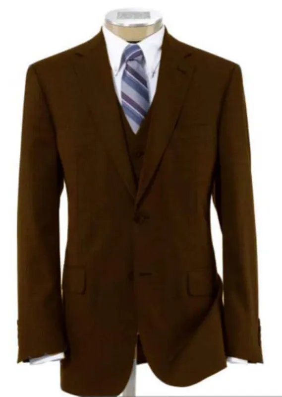 Mens Brown Wool Suit - Any Brand Style Size made by Alberto Nardoni