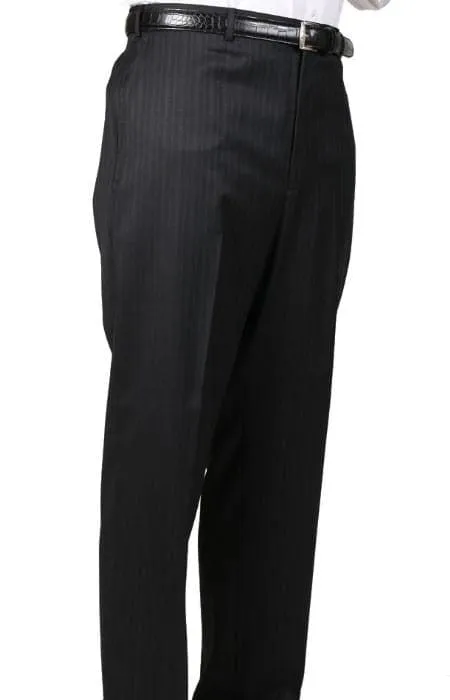 Mens Black Pinstripe Dress Pants - Stripe Slacks - Black Dress Pants sold by Alberto Nardoni