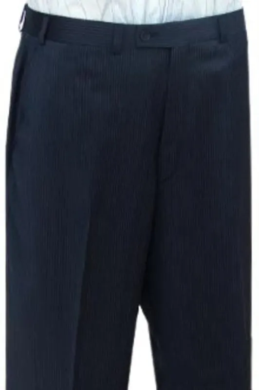 Mens Navy Pinstripe Dress Pants - Stripe Slacks sold by Alberto Nardoni