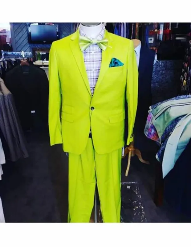 Neon suit - Neon green suit - 10 Styles & Brand men's Neon Neon Green - Light Green / Light Green > Quality Suit Jacket + Pants sold by Alberto Nardoni