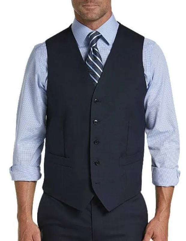 Five Button Besom Pocket Men's Blue Tic Modern Fit Suits Separates Vest sold by Alberto Nardoni