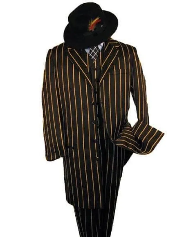 Black And Gold Stripe Suit - Vested Suit sold by Alberto Nardoni
