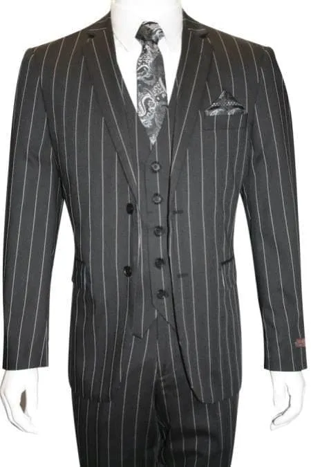 Black And White Striped Suit sold by Alberto Nardoni