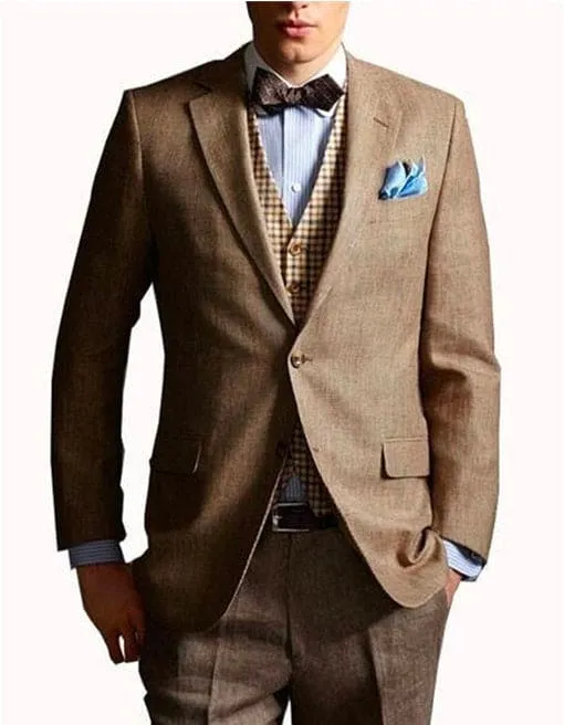 Mens Great Gatsby | Leonardo Dicaprio Suit in Taupe sold by Alberto Nardoni